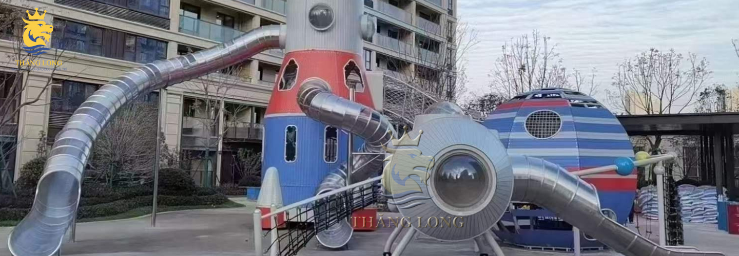 Bộ cầu trượt đa năng cho sân chơi khu chung cư, dự án bất động sản