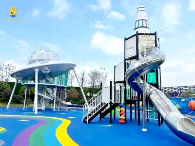 Bộ cầu trượt liên hoàn đa năng cho sân chơi khu chung cư, dự án bất động sản