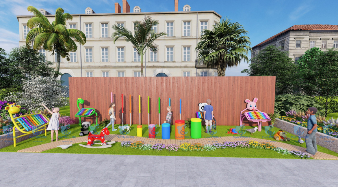 Sân chơi âm nhạc ngoài trời là giải pháp giáo dục kết hợp vui chơi hiện đại