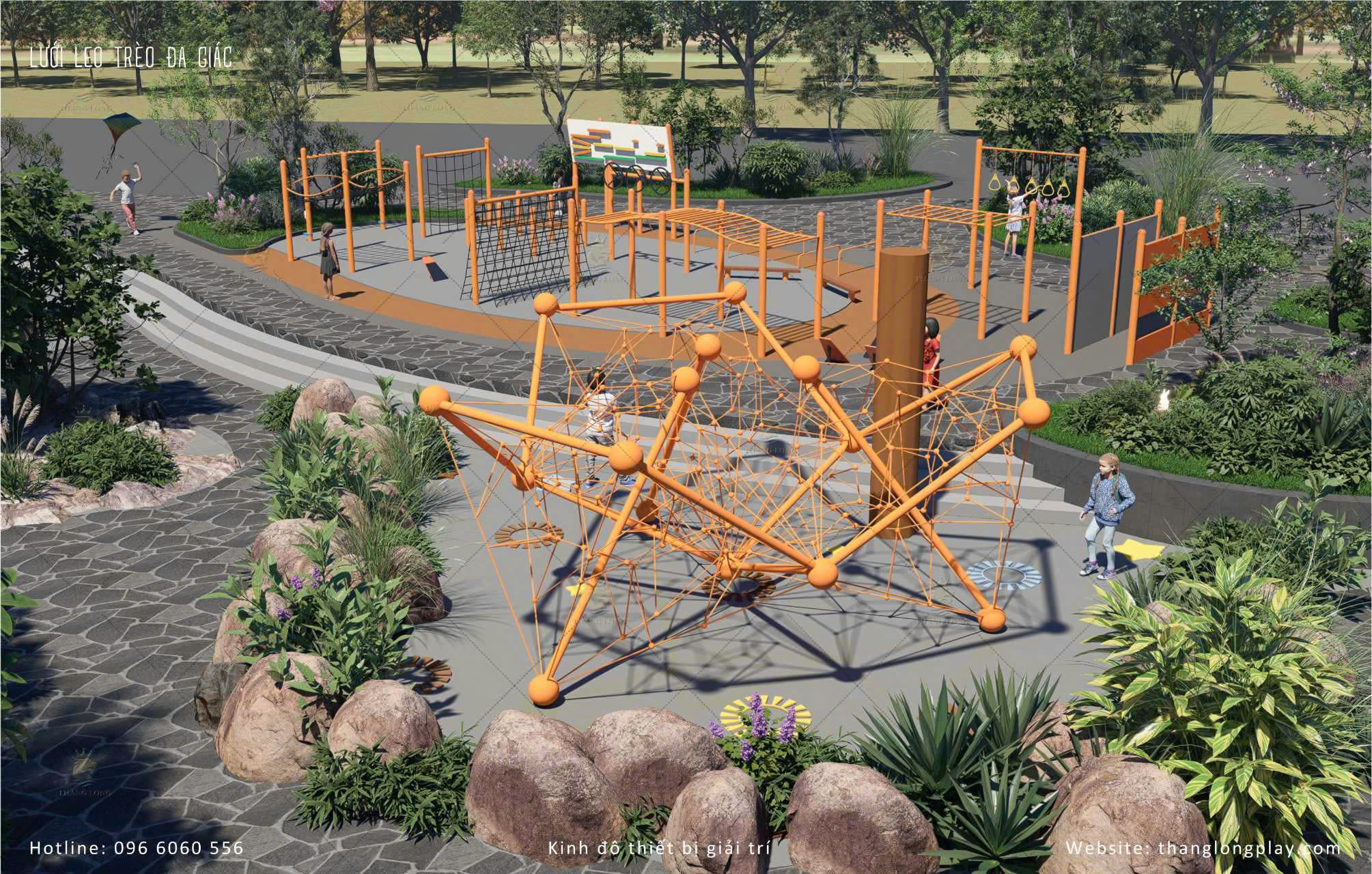 Thiết bị vận động bổ trợ (leo núi nhân tạo, trampoline)