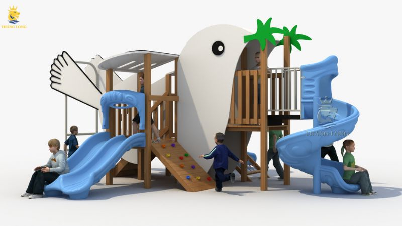 Bộ cầu trượt đa năng thiết kế động vật